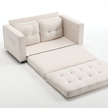 Beige Three-Fold Convertible Sofa