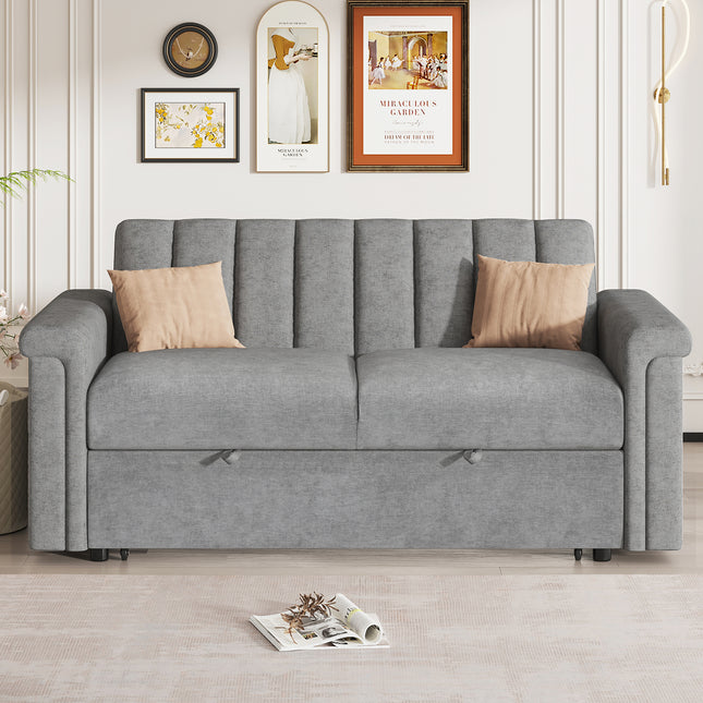 Gray Convertible Cushion Sofa