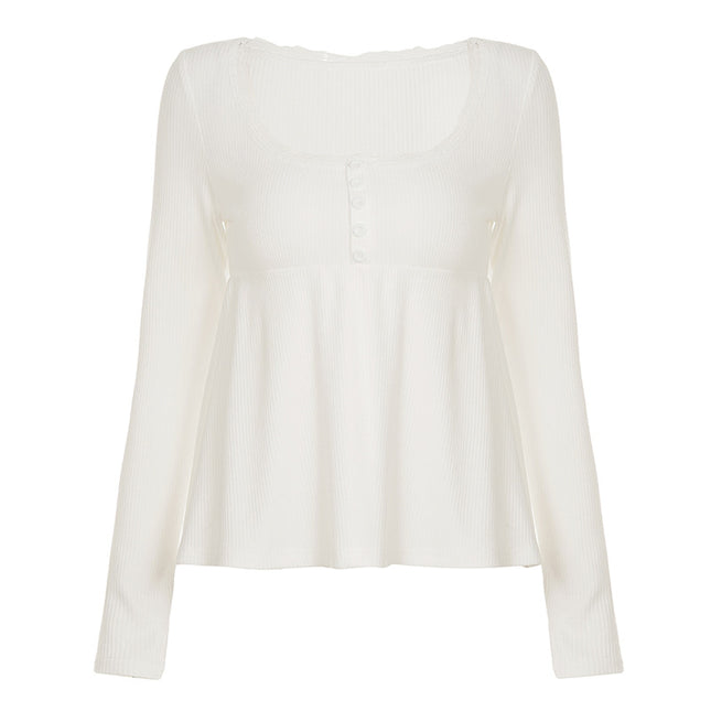 Ivory Lace-Ribbed Top