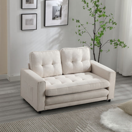 Beige Three-Fold Convertible Sofa
