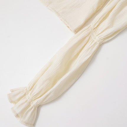 Apricot Bloom Puff-Sleeve Top