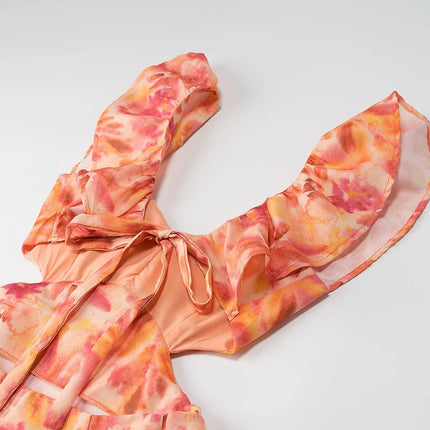 Elegant Layered Decorative Midi Dress for  Women