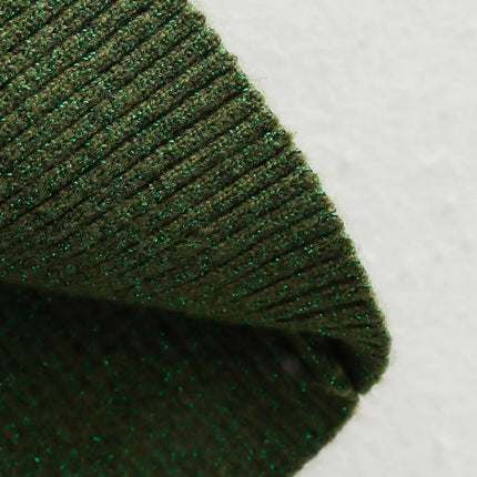 Metallic Knitted Dresses for Women Green Bodycon Long Dress Woman  Sleeveless Sweater Dress Women Winter Female Dress