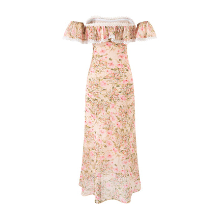 Blossom Lace-Trim Midi Dress