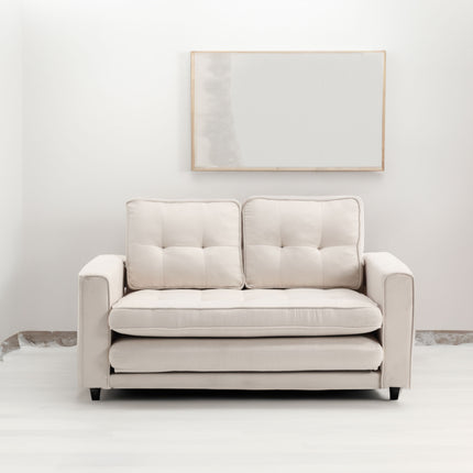 Beige Three-Fold Convertible Sofa