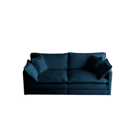 Blue Fabric Loveseat Sofa