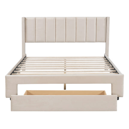 Velour Haven Storage Bed