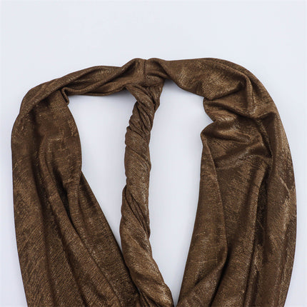 Golden Drape Halter Maxi Dress